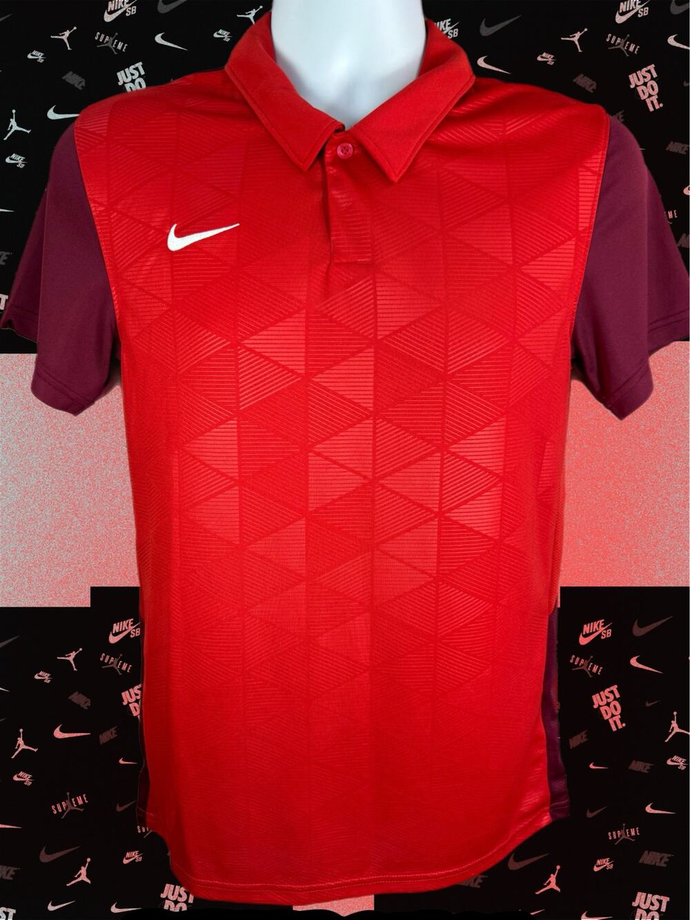 Nike Slim Fit Red Polo Shirt Sportswear Mens Size Small